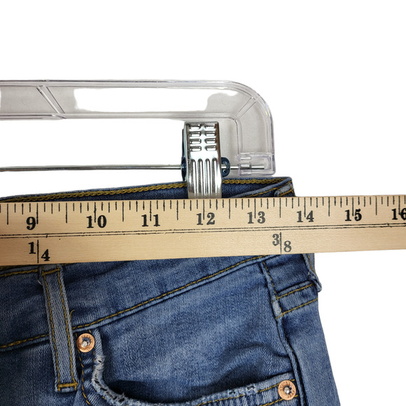 Free People Distressed High Rise Bermuda Shorts Size 28 # 645 - Picture 4 of 9